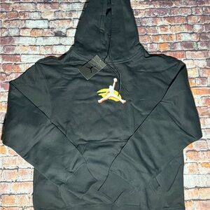 Jordan Black Hoodie with Yellow and Green Logo